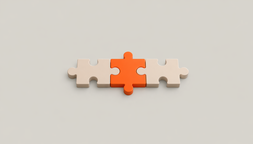 Abstract illustration of connected puzzle pieces
